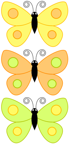 Three Yellow Butterflies - Pastel Colored Butterflies Shower Curtain (243x500)