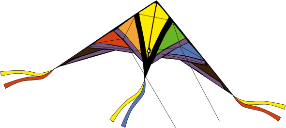 Kite Clipart Colorful - Colorful Kite Clipart (600x282)