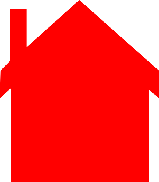 Red House Silhouette Clip Art At Clker - Red Houses Clipart (522x598)