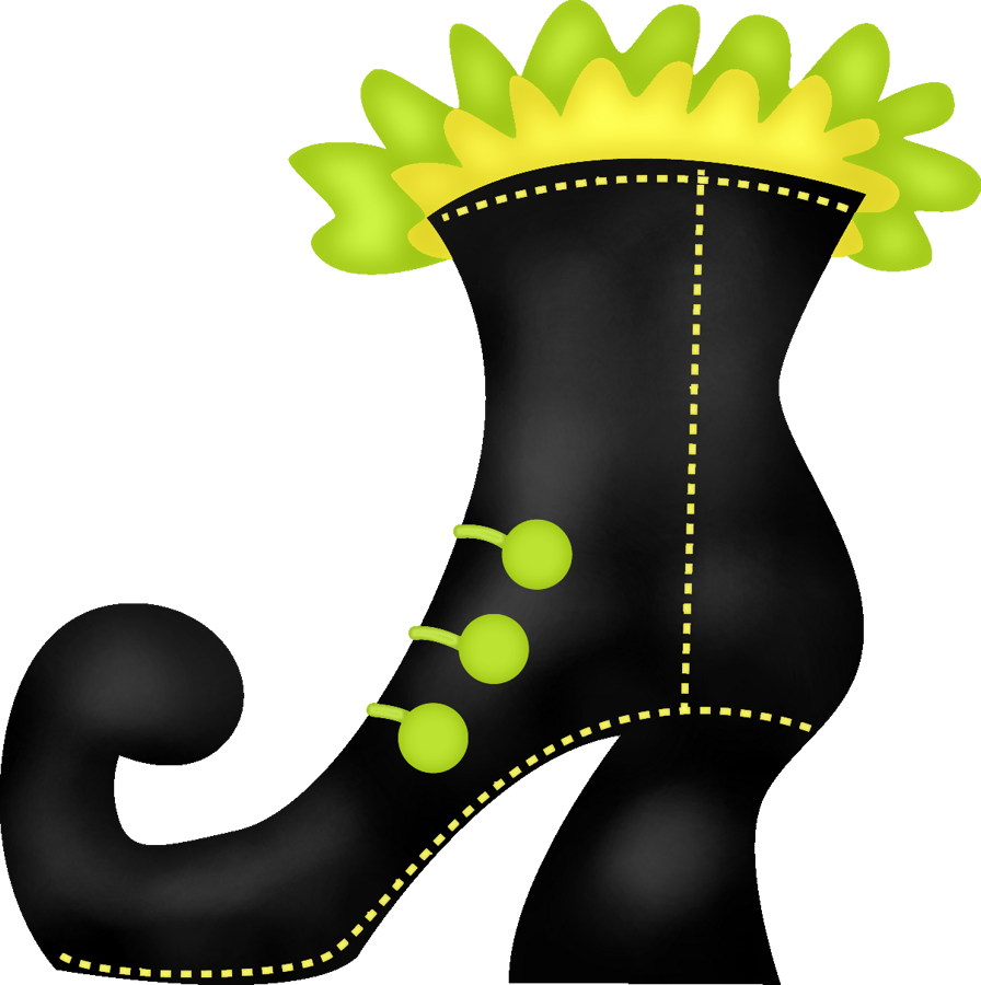 Witch Clipart Boot - Witch Boot Clip Art Png (896x900)