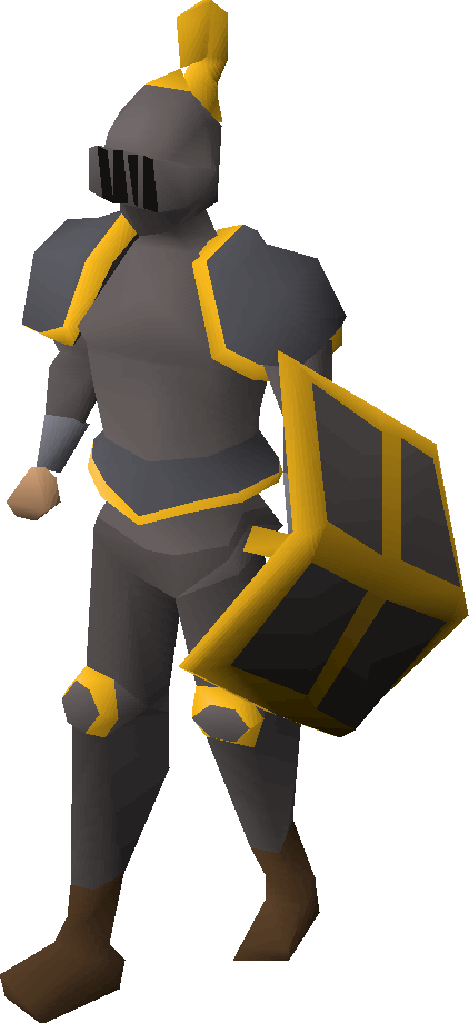 Iron Gold-trimmed Set Equipped - Runescape Black Gold Trimmed Armour (422x920)