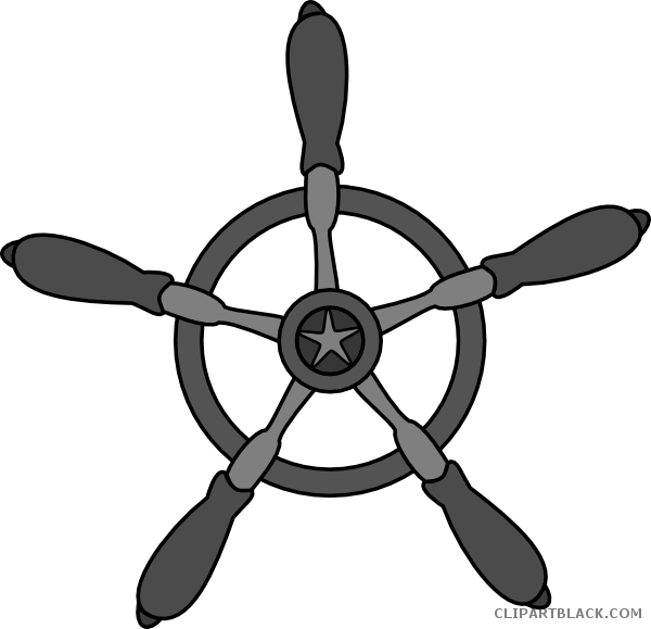 Ship Wheel Transportation Free Black White Clipart - Nautical Clipart Transparent (600x579)