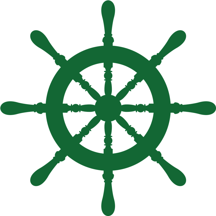 Ship Wheel Laker School Green Med Right - Ship Steering Wheel Logo (1404x737)