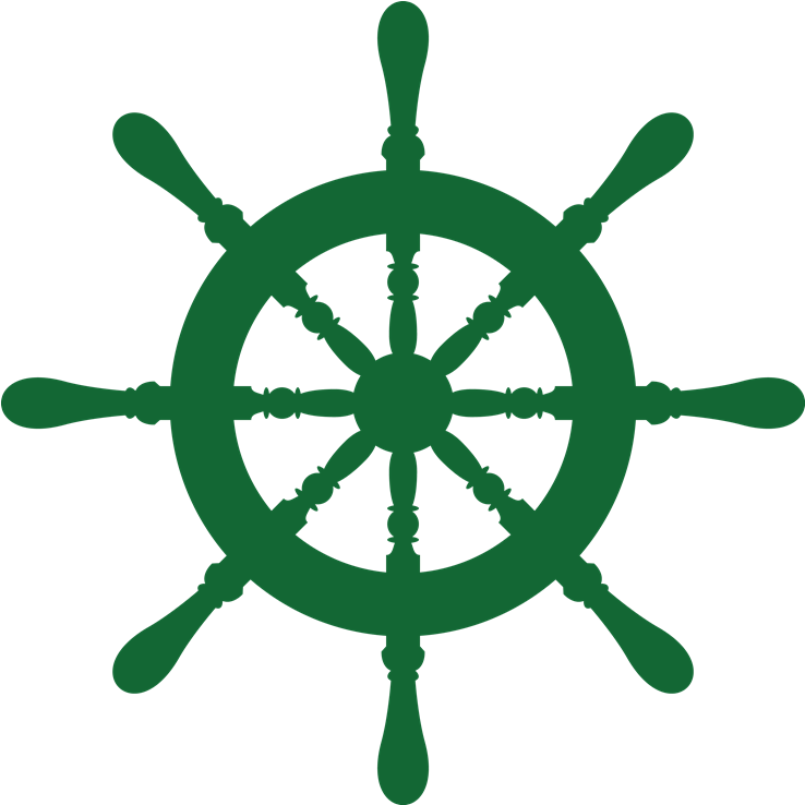 Ship Wheel Laker School Green Med Right Ship Steering Wheel Logo