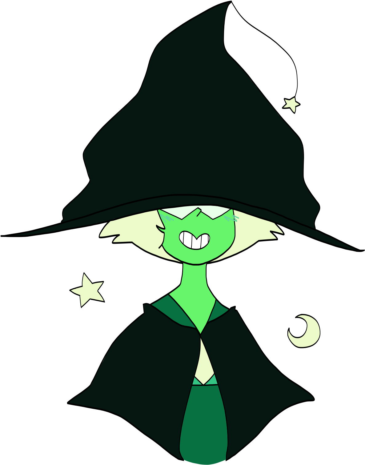 Peridot In Witch Hat Too Big For Her - Cartoon (2048x1536)