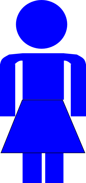 Clip Arts Related To - Female Stick Figure Blue (282x595)