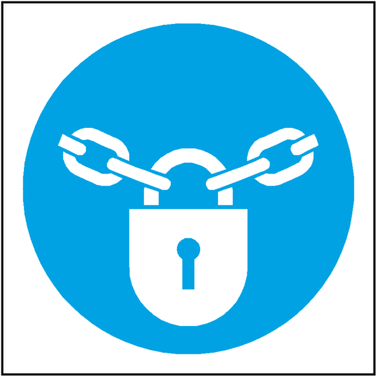 Keep Locked Symbol Door Sticker - Keep Locked Vinyl Safety Labels On-a-roll (600x600)