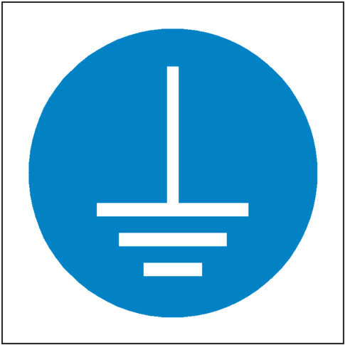 Connect Earth Terminal Symbol Label - Mise A La Terre (600x600)