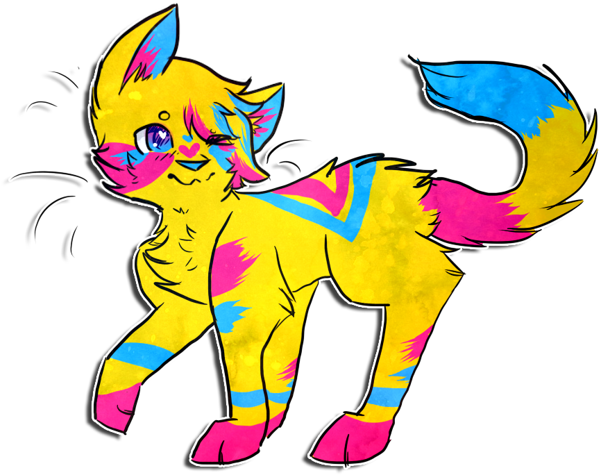 Pan Pride Kitty By Purryproductions-art - Art (1102x720)