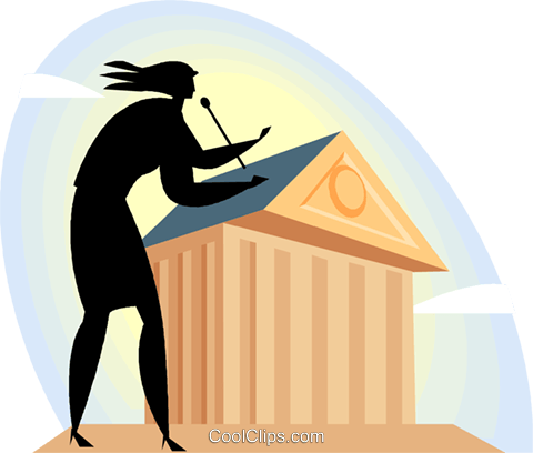 Businesswoman Giving A Speech Royalty Free Vector Clip - Illustration (480x408)