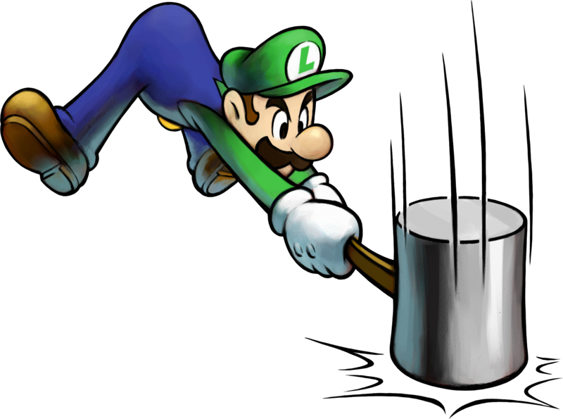 Mlss Bm Art - Luigi With Hammer (800x595)