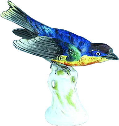 Fine Antique German Dresden Porcelain Colorful Bird - Figurine (407x407)