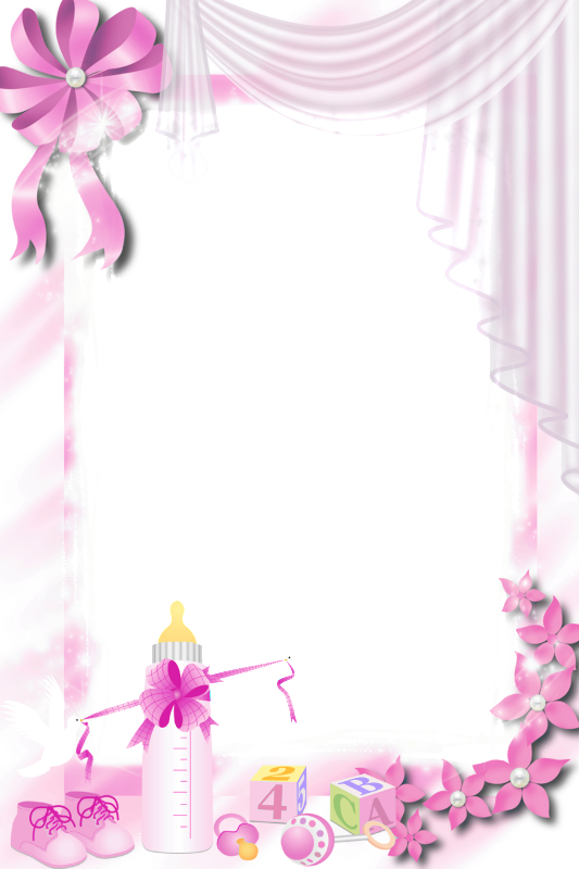 Transparent Pink Png Baby Frame - Pink Baby Frame Png (533x800)
