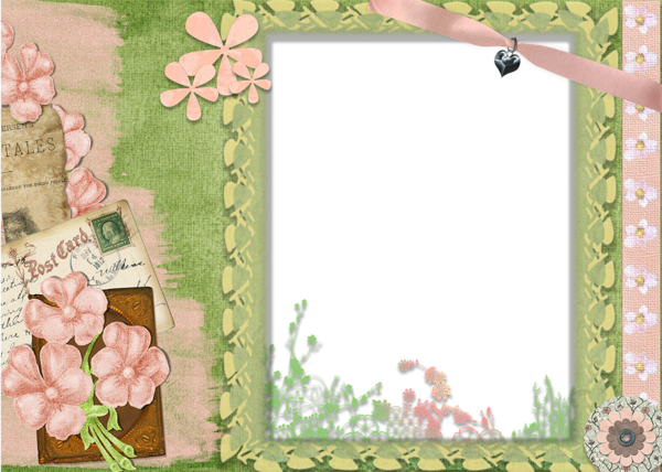 Cute Pink And Green Transparent Frame - Pink And Green Frames (600x428)