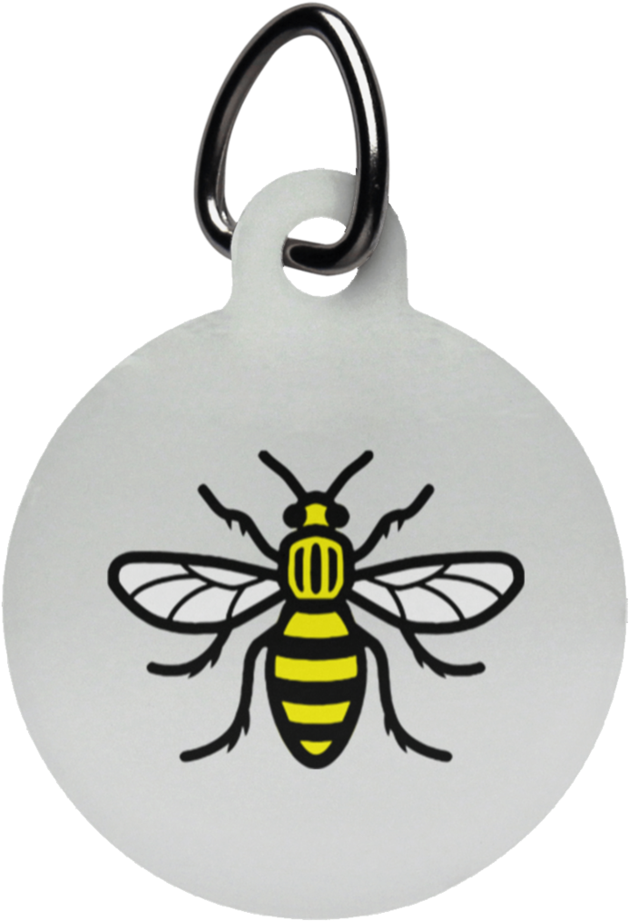 Manchester Bee Circle Pet Tag - Manchester Bee (1024x1024)