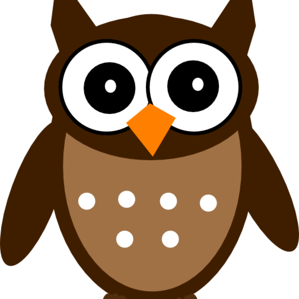 Owl Clipart Brown Cute Owl Clip Art At Clker Vector - Black And White Owl Clipart (1024x1024)