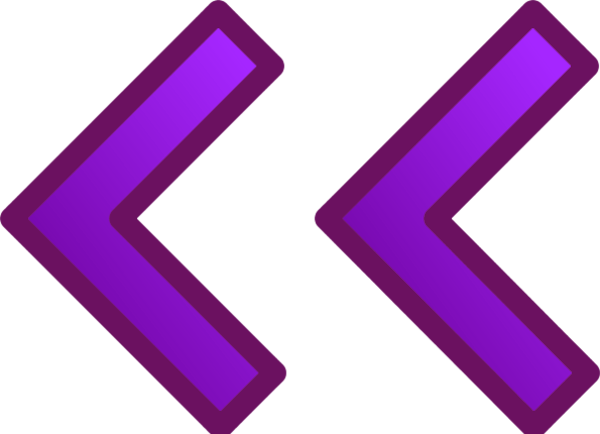 Double Arrows Pointing Left Clipart - Purple Arrow Pointing Left (600x434)