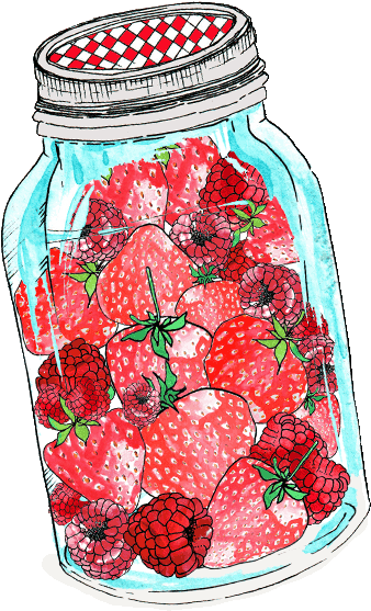 The Gallery For > Mason Jar Drawing Png Mason Jar Drawing - Raspberry (379x564)
