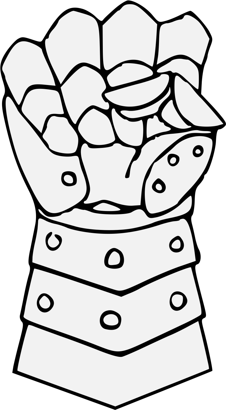 Clenched Gauntlet - Line Art (806x1418)