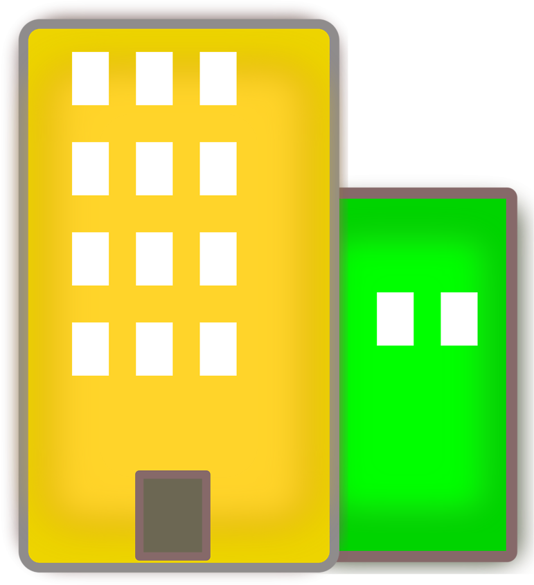 Illustration Of City Buildings - Transparent Background Building Clipart (958x958)
