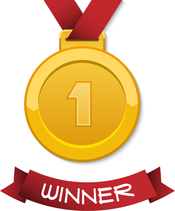 Gold Medal Badge Clip Art - Transparent Winner Badge (737x889)