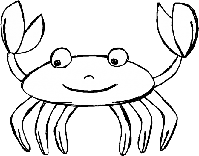 Crab Black And White Clipart (1060x842)