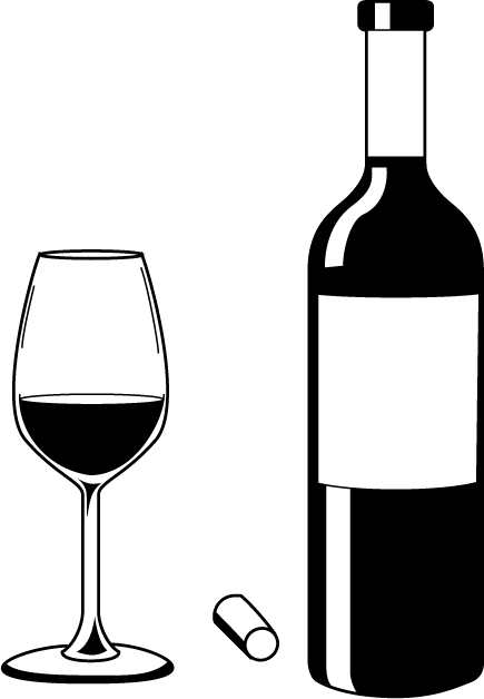 Wine Bottle Gallery For Clip - Wine Glass (435x628)