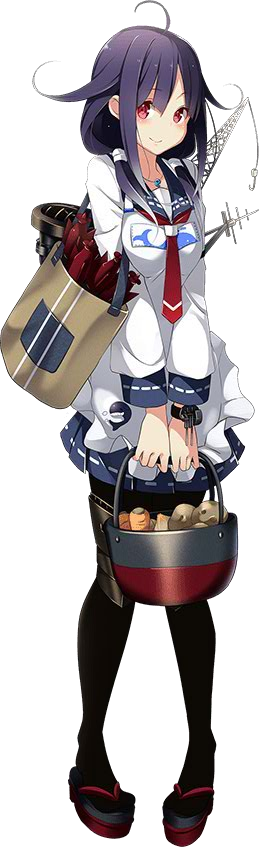 1girl Ahoge Bag Black Legwear Blue Skirt Blush Bucket - Kancolle Taigei (259x847)