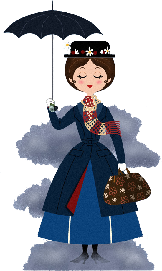 Clipart Mary Poppins Umbrella - Cory Jensen Paper Dolls (576x954)