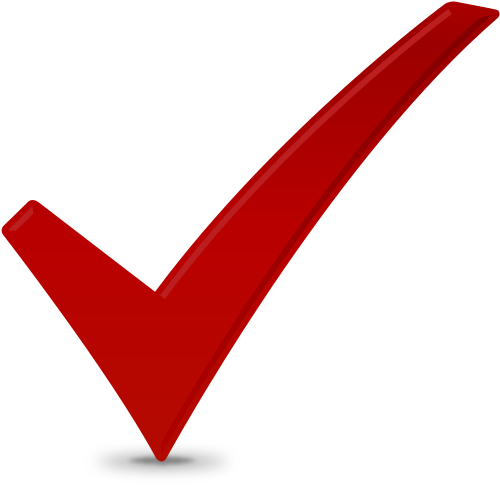 Light Red Check Mark Clip Art Icon - Галочка Красная Пнг (500x485)