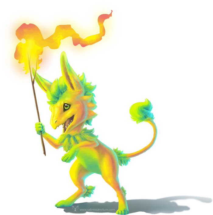 Vulpin With A Stick By Firequill - Vulpin Adventure Brush Beast (700x705)