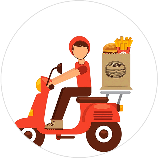 Deliver The Order By Foot Or Vehicle - Delivery At Your Doorstep (556x551)