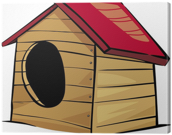 Doghouse Clip Art Cartoon Illustration Canvas Print - Doghouse Cartoon (400x400)