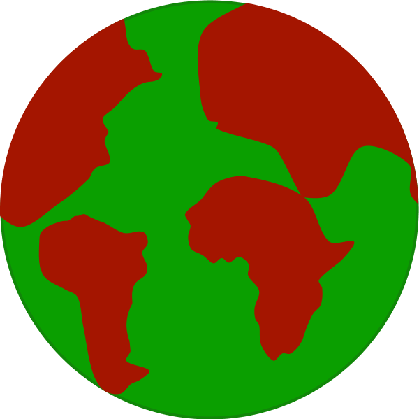 Earth With Continents Separated - Surveys (600x599)