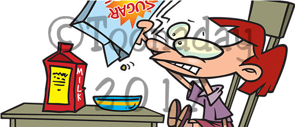 Cartoon Girl Eating Cereal (600x250)