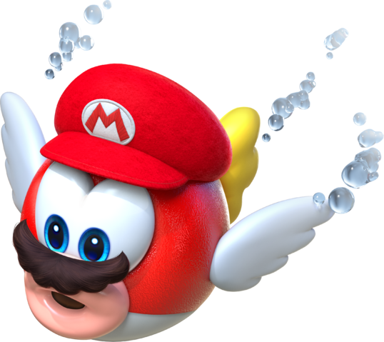 Cheep Cheep Mario - Super Mario Odyssey Png (538x479)