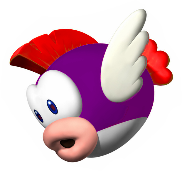 Here She Is Doing Her Cheepcheep Impression - Purple Cheep Cheep Mario (620x582)