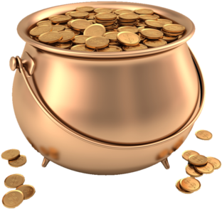 Stock16'pot With Gold' By Blackmoons32 - Pot Of Gold Png (400x332)