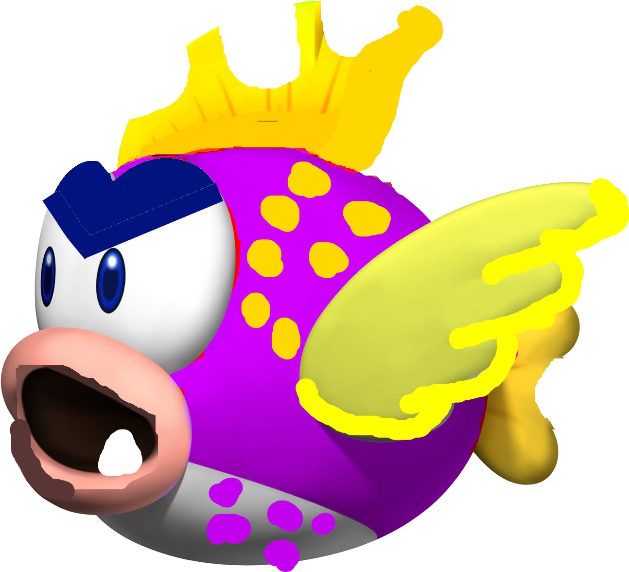 Super Mario Bropetey Piranha Paper Mario Sticker Star - Cheep Cheep Mario (1400x1400)