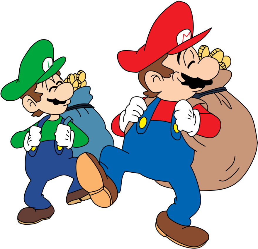 Anime Mario And Luigi By Wally The Robot - Mario Bros Peach Hime Kyushutsu (915x873)