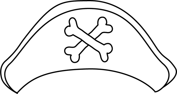 Black And White Pirate Hat - Illustration (600x320)