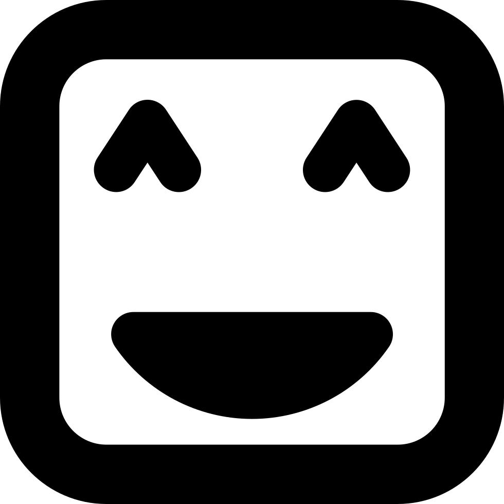 Smile Face Of Square Shape With Closed Happy Eyes Comments - Smile Shape (980x980)