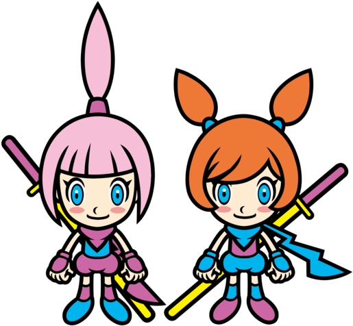 Kat And Ana With Happy Eyes - Warioware Kat And Ana (540x480)