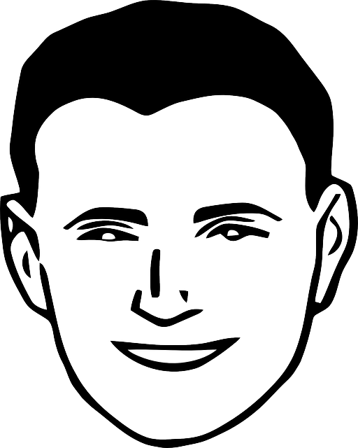 Face, Male, Man, Smile, Smiling, Happy, Eyes, Nose - Clip Art Mans Face (512x640)