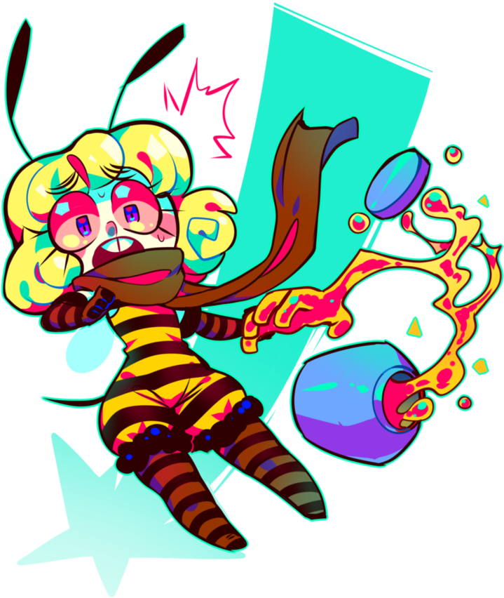 Lellow Bee By Krooked-glasses - Crooked Glasses Artist (912x876)