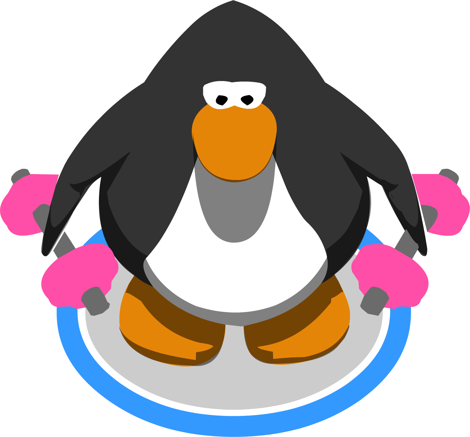 Pink Hand Weights - Club Penguin 10th Anniversary Hat (1804x1677)