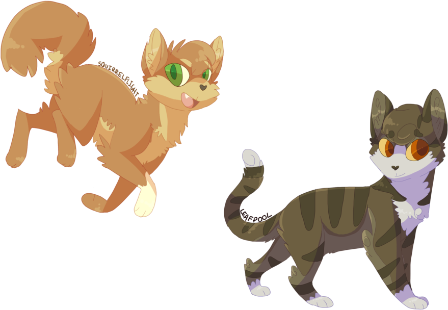 Squirrelflight And Leafpool By 5up3r-n0va - Digital Art (1024x667)