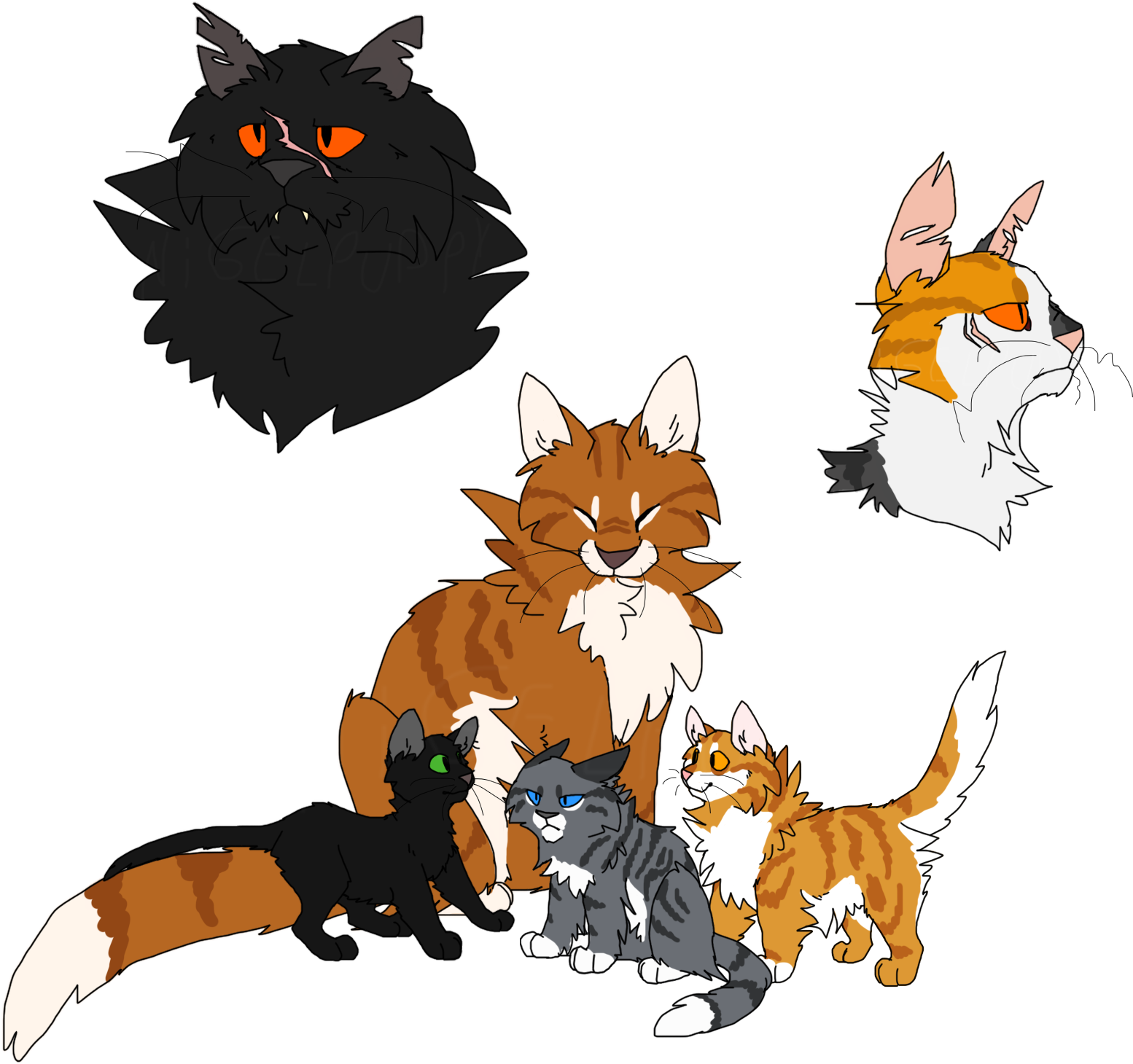 Tries To Escape The Warriors Fandom Leafpool Hollyleaf - Cats Of The Clans (1633x1549)