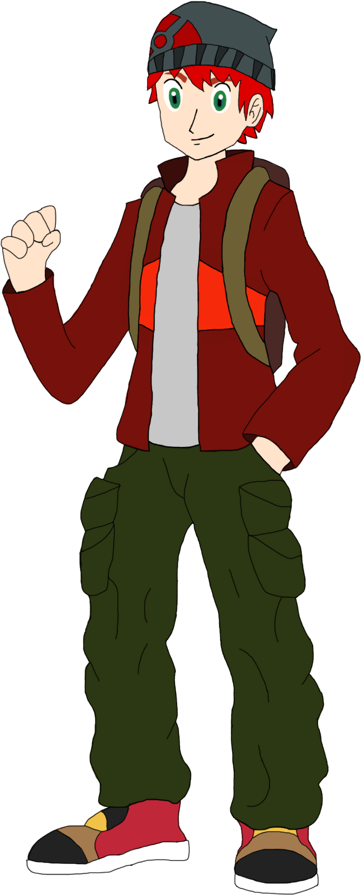 Pokemon Garnet Verison Male Protagonist By Shadowgarion - Illustration (804x1914)