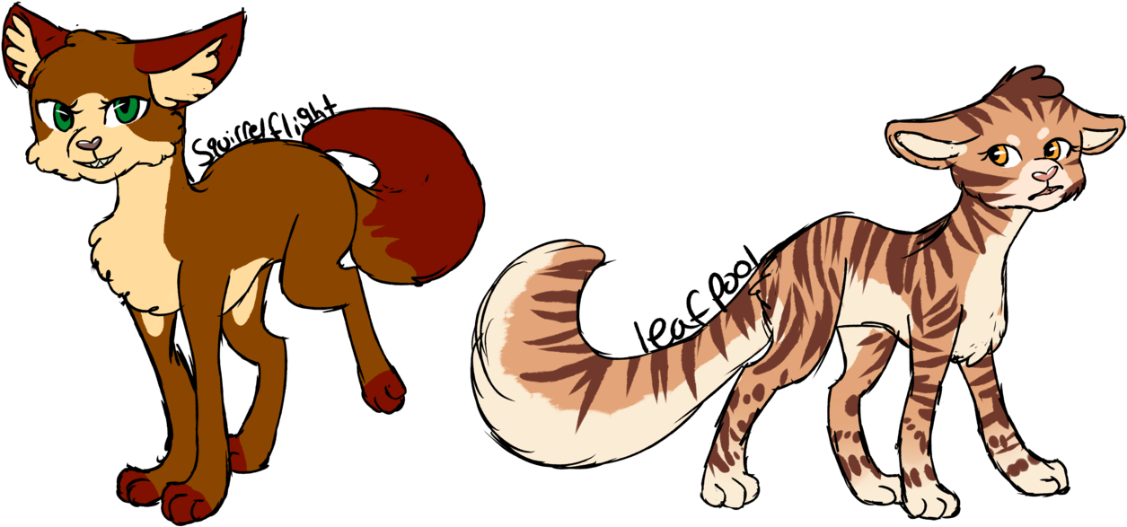Warrior Art Warriors Warrior Cats Squirrelflight Leafpool - Cartoon (1280x622)